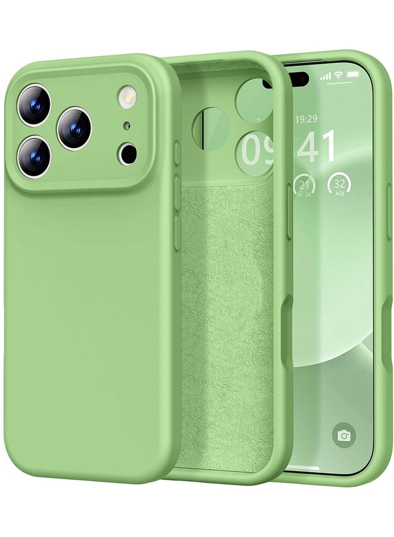 Case Up Compatible with Apple iPhone 17 Pro Max Case, Soft & Premium Liquid Silicone [Anti-Scratch Microfiber Lining] Shockproof Protective Slim Phone Cover Matcha Green - Image 1